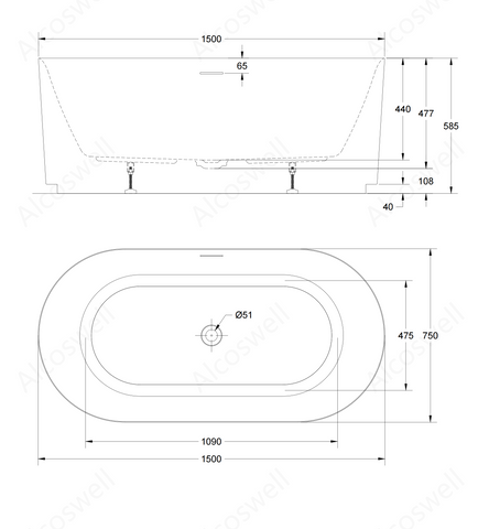 ALCOSWELL ROSERY Vasca Free Standing