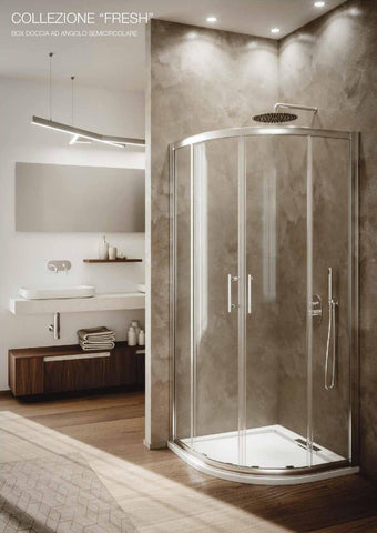 Fresh Cabina Doccia Angolare Doppio Battente Tondo