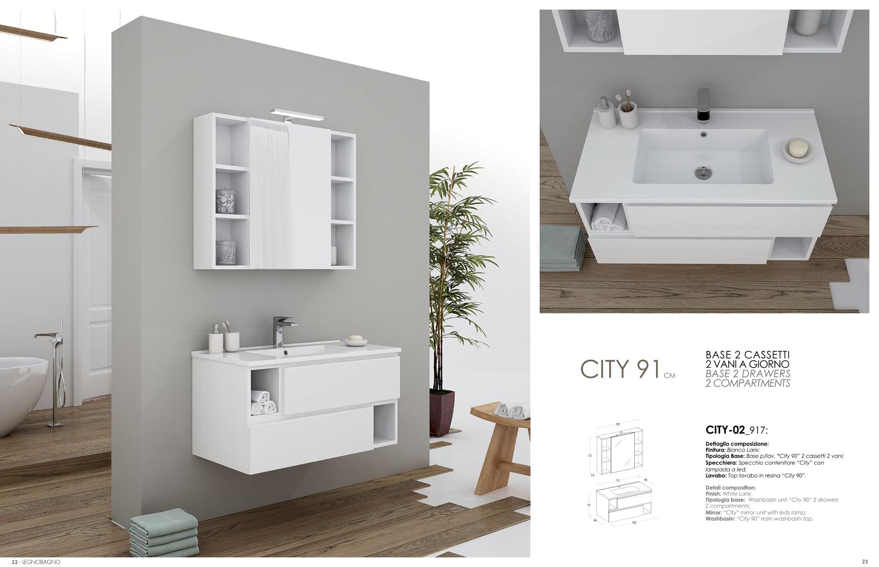 City 02 Mobile Arredo Bagno CM 90 | Legnobagno