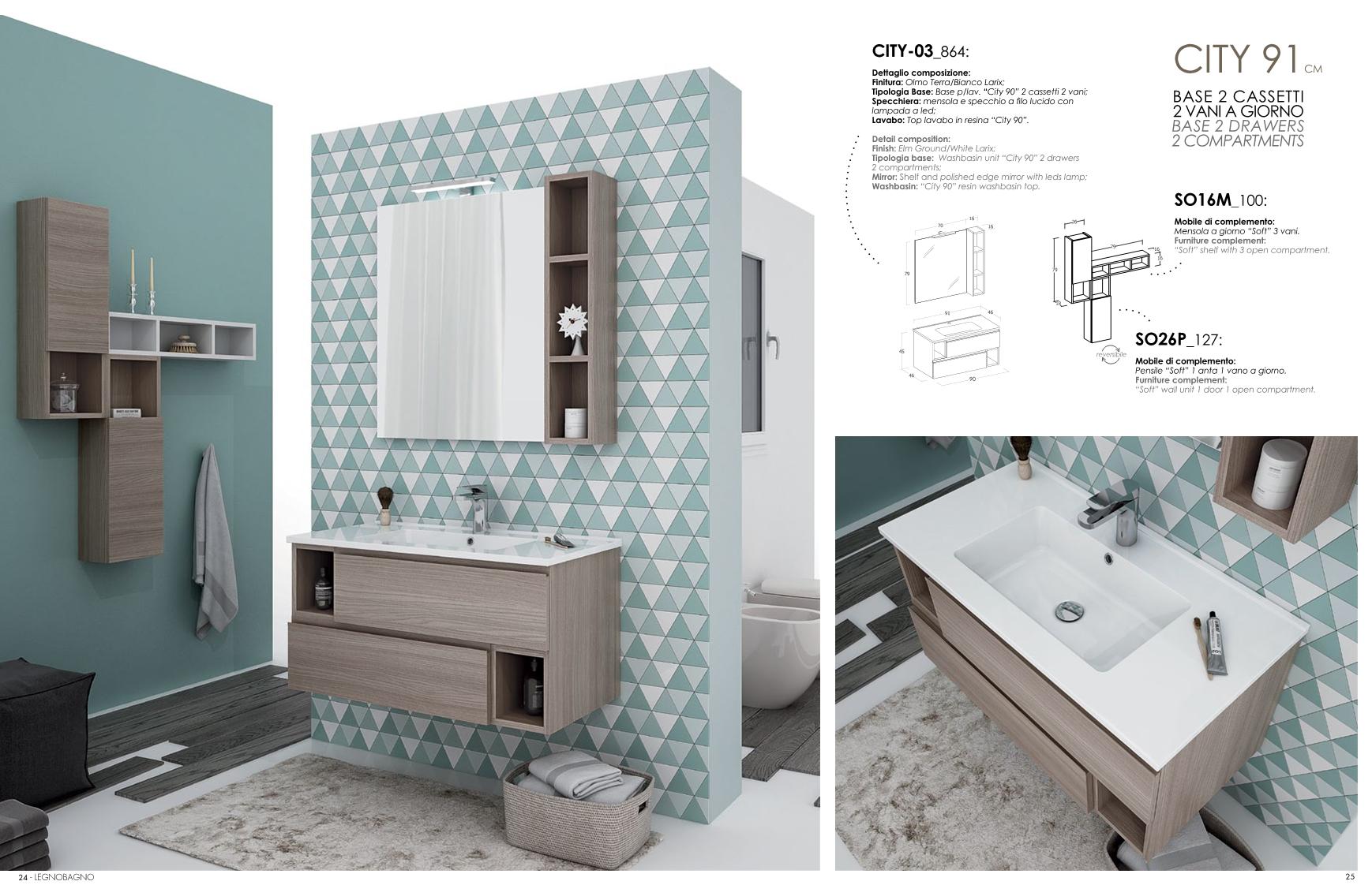 City 03 Mobile Arredo Bagno CM 90 | Legnobagno